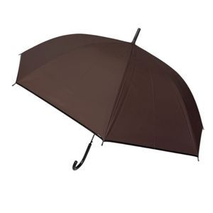 Parapluie uni canne poignée courbée avec ouverture automatique
