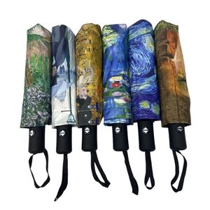 Parapluie télescopique et automatique imprimé oeuvres d'art