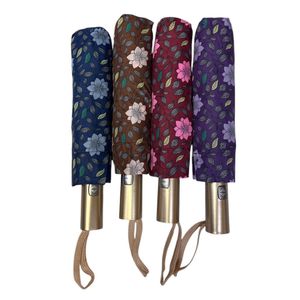 Parapluie pliant automatique avec imprimé de motifs floraux
