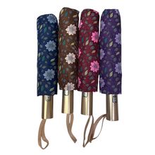 Parapluie pliant automatique avec imprimé de motifs floraux
