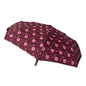 Parapluie pliant automatique avec imprimé de motifs floraux
