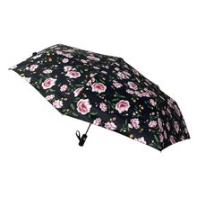 Parapluie pliant automatique à imprimé de motifs floraux vifs