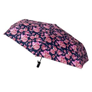 Parapluie pliant automatique à imprimé de motifs floraux vifs