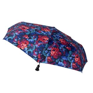 Parapluie pliant automatique à imprimé de motifs floraux vifs