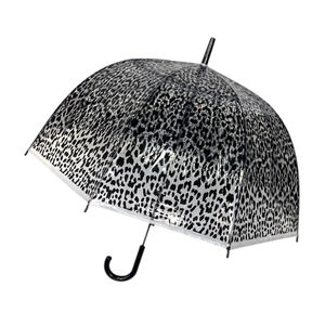 Parapluie cloche transparent automatique à un imprimé en léopard