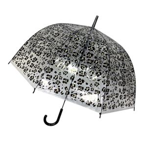 Parapluie cloche transparent automatique à un imprimé en léopard