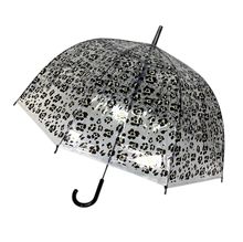Parapluie cloche transparent automatique à un imprimé en léopard