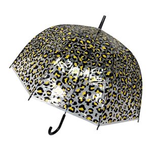 Parapluie cloche transparent automatique à un imprimé en léopard