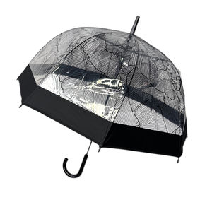 Parapluie cloche transparent automatique avec un motif ornemental