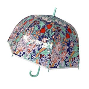 Parapluie cloche transparent automatique à imprimé floral coloré