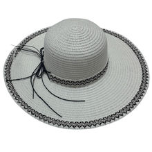 Chapeau de soleil fantaisie en papier à bordure contrasté et ruban - 3 pièces