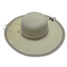 Chapeau de soleil fantaisie en papier à bordure contrasté et ruban - 12 pièces