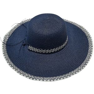 Chapeau de soleil fantaisie en papier à bordure contrasté et ruban - 12 pièces