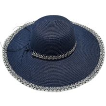 Chapeau de soleil fantaisie en papier à bordure contrasté et ruban - 12 pièces