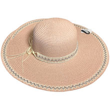 Chapeau de soleil fantaisie en papier à bordure contrasté et ruban - 12 pièces