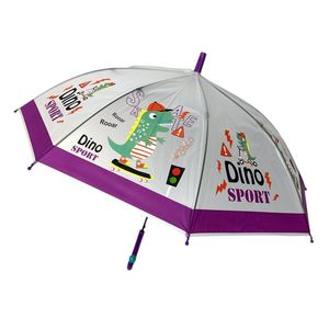 Parapluie cloche enfant automatique à imprimés d'animaux colorés