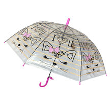 Parapluie cloche transparent automatique enfant à motif chats