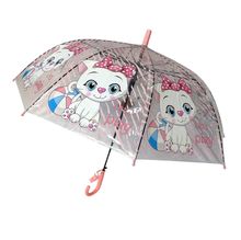 Parapluie cloche transparent automatique enfant à motif chats