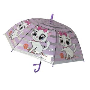Parapluie cloche transparent automatique enfant à motif chats