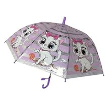 Parapluie cloche transparent automatique enfant à motif chats