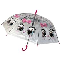 Parapluie cloche transparent automatique enfant à motif chats