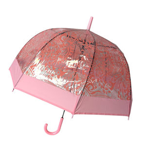 Parapluie cloche transparent automatique avec un motif ornemental