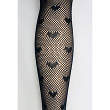 Collant en résille fin noire avec dessins cœurs répétitifs
