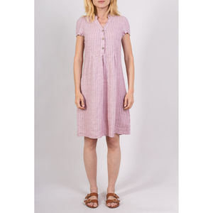 Robe 100 % Lin à Fines Rayures – Élégance Naturelle au Quotidien