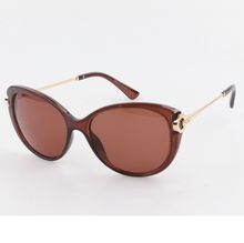 Lunettes de soleil femme à branches fines en métal doré anti-UV