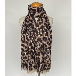 Écharpe imprimé léopard avec des petits accents dorés