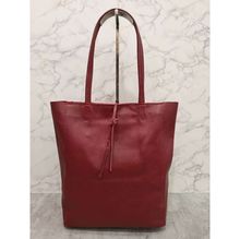 Sac cabas en cuir de vachette grainé à lien de serrage discret