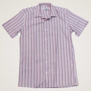 Chemise coupe regular en coton motif à rayures verticales fines