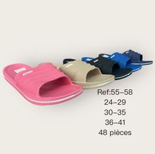 Mules slides à large bande texturée avec logo SPORT pour enfant 30 à 35