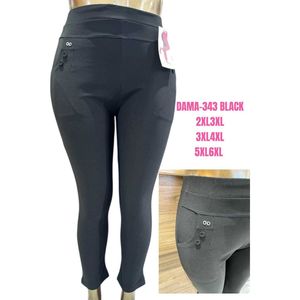 Pantalon slim grande taille avec poches à boutons décoratifs