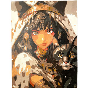 Kits de peinture par numéros 20x30 cm Petite fille jouant dans un lac