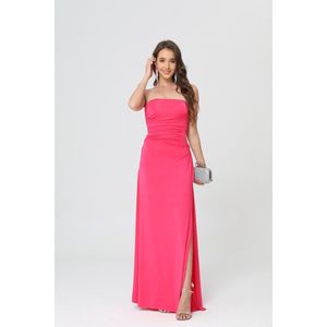 Robe longue bustier fendue avec découpes structurées au dos