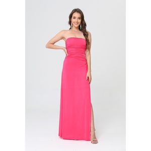 Robe longue bustier fendue avec découpes structurées au dos