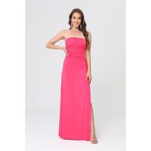 Robe longue bustier fendue avec découpes structurées au dos