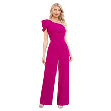 Combinaison asymétrique à une épaule avec pantalon droit à poche