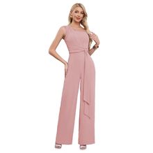 Combinaison-pantalon de soirée à taille cintrée avec ceinture à boucle