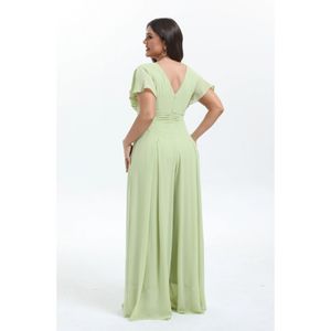 Combinaison pantalon de soirée à décolletée en V pour grande taille