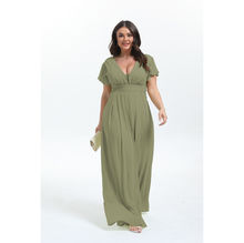 Combinaison pantalon de soirée à décolletée en V pour grande taille