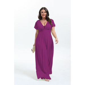 Combinaison pantalon de soirée à décolletée en V pour grande taille