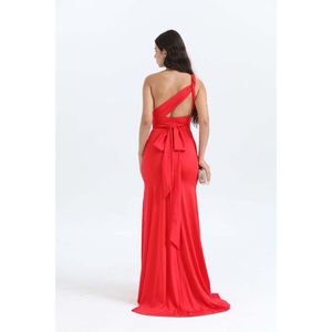Robe de soirée multiposition en coupe sirène avec nœud au dos