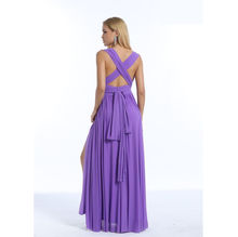 Robe de soirée longue en drapé fluide avec corsage multipositions
