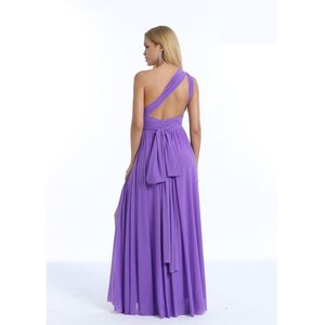 Robe de soirée longue en drapé fluide avec corsage multipositions