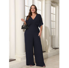 Combi-palazzo de soirée en grande taille avec manches chauve-souris