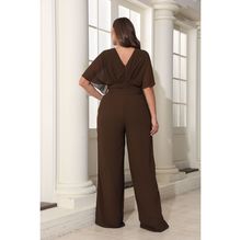 Combi-palazzo de soirée en grande taille avec manches chauve-souris