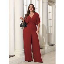 Combi-palazzo de soirée en grande taille avec manches chauve-souris