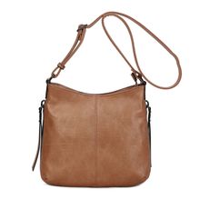 Besace en cuir synthétique avec des zips latéraux décoratifs